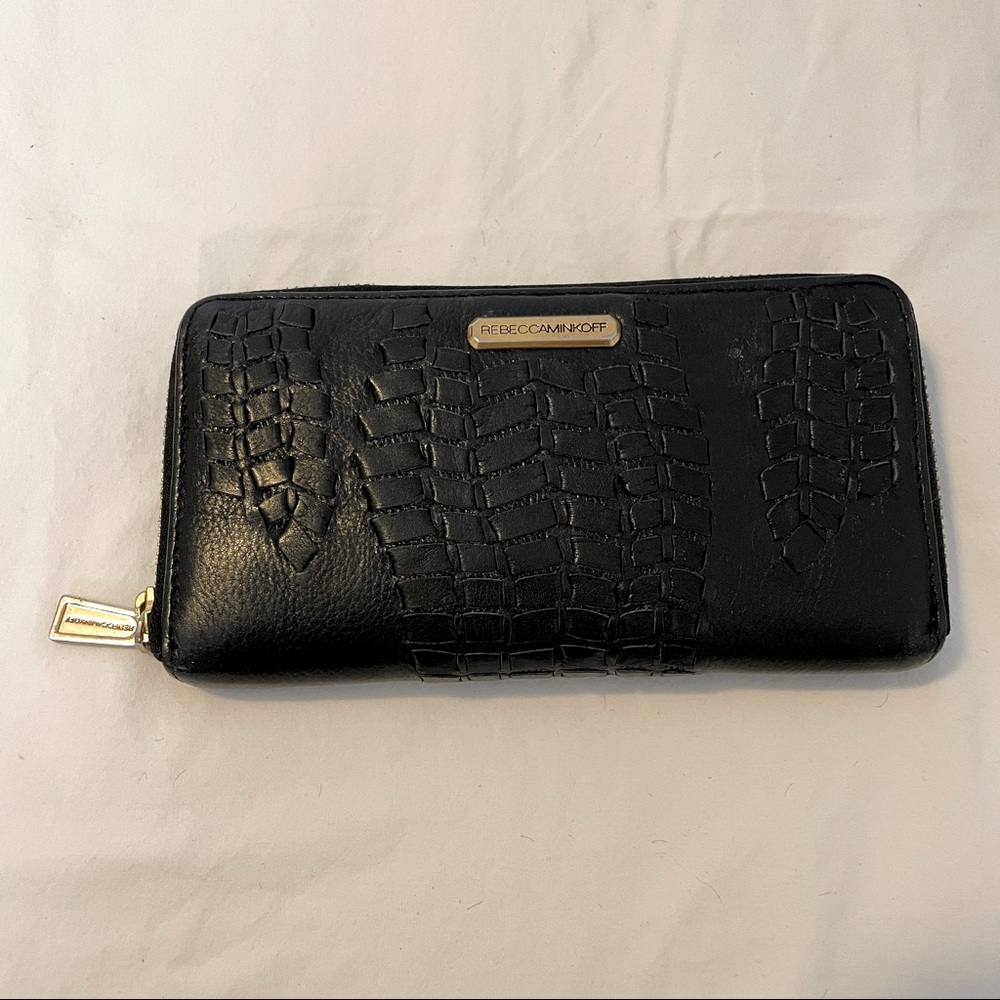Rebecca Minkoff black braid long wallet